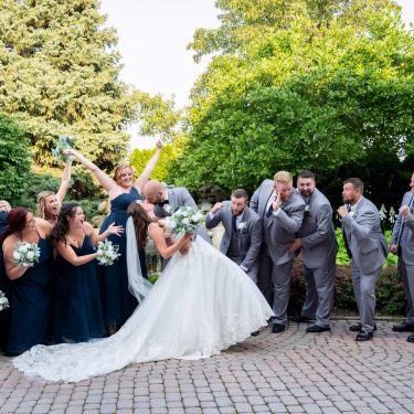 Bridal party in celebration photo